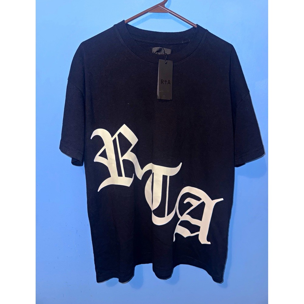 RTA Black Graphic Logo Crew Neck Short Sleeve Cotton T-Shirt MU23K621-T1786BKWR0